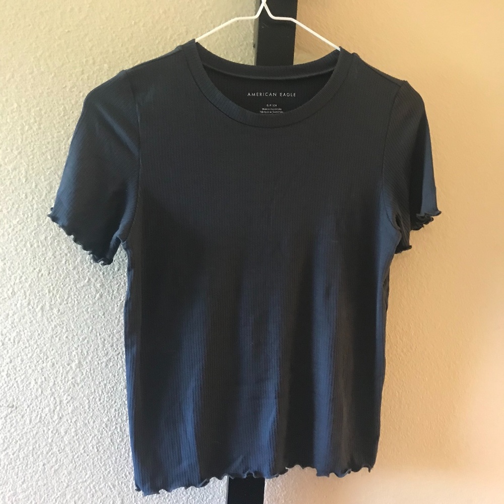 cropped ribbed t-shirt